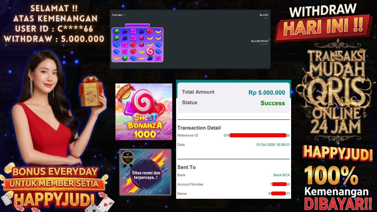 HAPPYJUDI JACKPOT SLOT SWEET BONANZA 1000